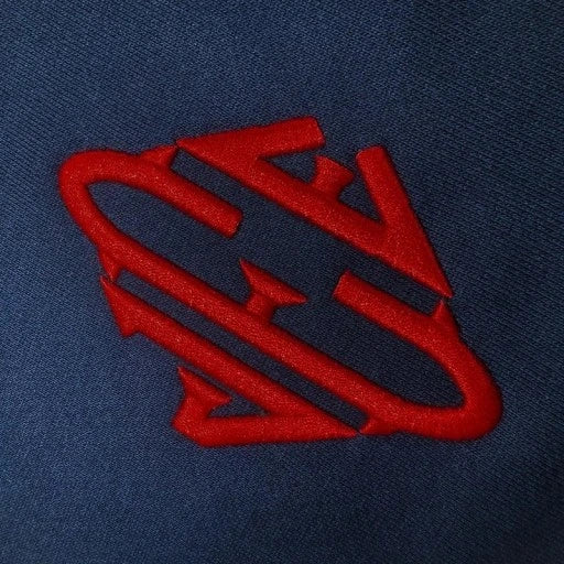 Y2K Retro Epstein Embroidered Quarter Zip Sweatshirt –Navy Blue