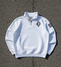 Y2K Retro Epstein Embroidered Quarter Zip Sweatshirt –WHITE